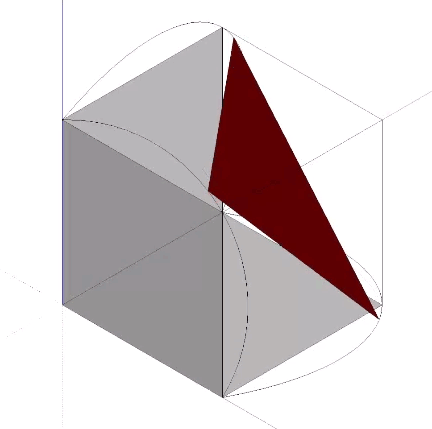 The jitterbug transformation modeled as a single triangle rotating within a cube.