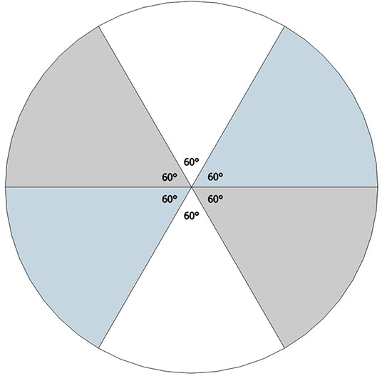 Great circle disk inscribed with fold lines for the four great circle bow ties. 