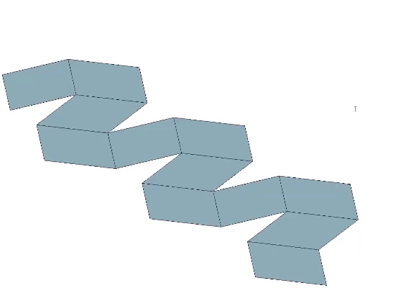 A regular rhombic dodecahedron spooling from and unfolding back into its polyhedron net. 