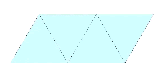 A regular tetrahedron, spooling from and unfolding back into its polyhedron net.