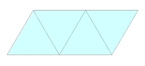 Regular tetrahedron constructed from sequential folds of a paper strip.