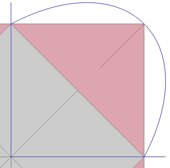 Diagram of the path followed by the triangle's vertices in the jitterbug transformation.