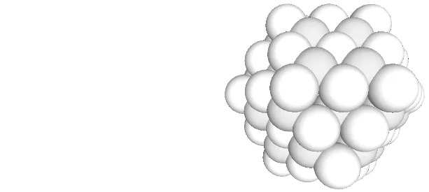 Spheres close-paced as a 1F Kelvin merging with spheres close packed as a 2F vector equilibrium.