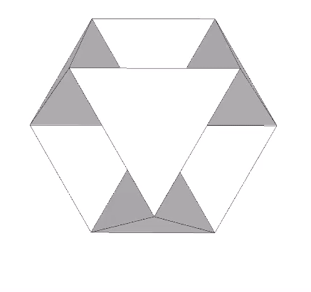Jitterbug modeled as eight edge-bonded polyhedral tetrahedra which are rotated individually about their vertical edge-to-edge axes to alternately define the VE and the octahedron