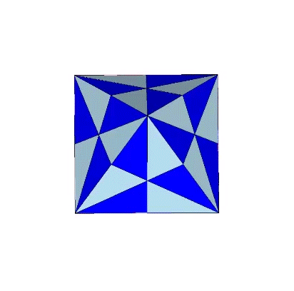Regular octahedron subdividing into 96 quanta modules: 48 A quanta modules (24 positive and 24 negative); and 48 B quanta modules (24 positive and 24 negative).