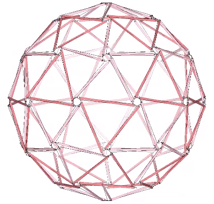 2F Class 1 geodesic polyhedron as tensegrity.