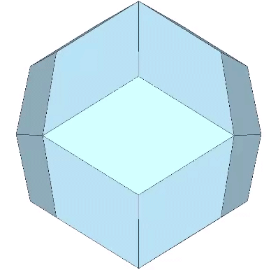 rotating image of a rhombic triacontahedron.