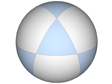 Illustration of a spherical vector equilibrium (VE).