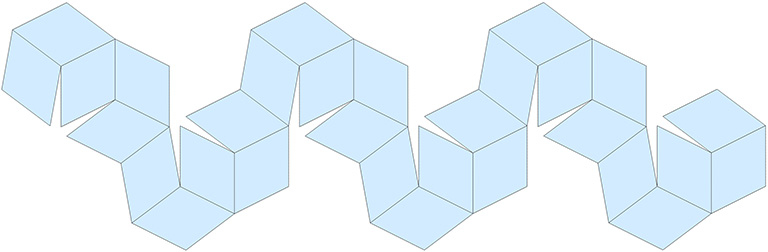 Net diagram of the rhombic triacontahedron.