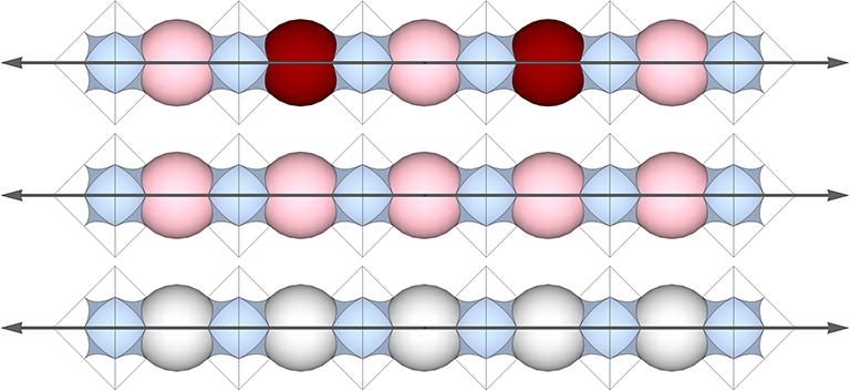 The primary and secondary axes of the set of 3 great circles of the vector equilibrium (VE) modeled as color-coded spheres and interstitial space.