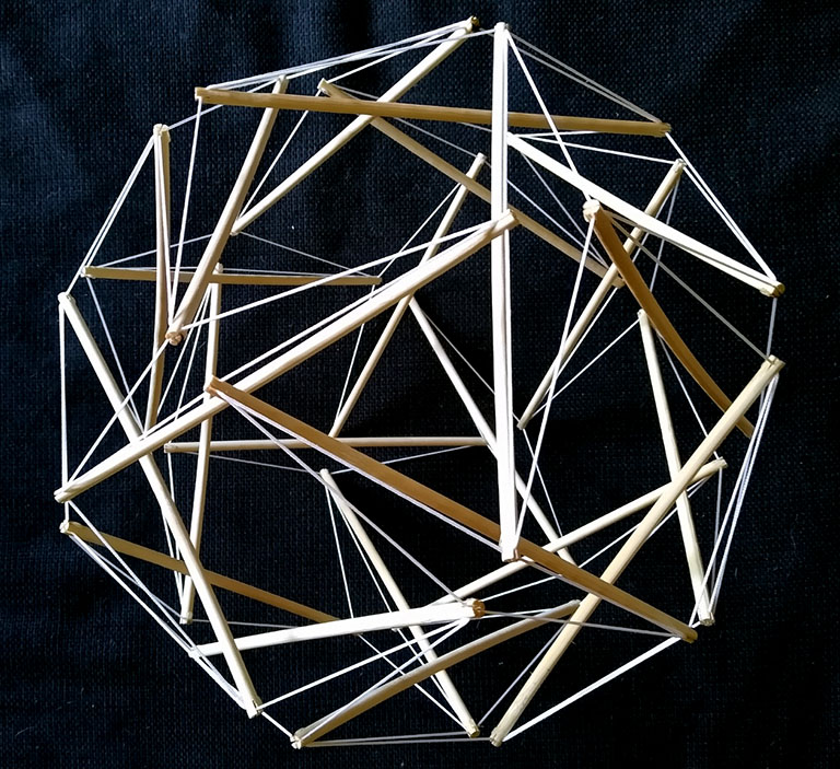 Model of the 24-strut tensegrity sphere.