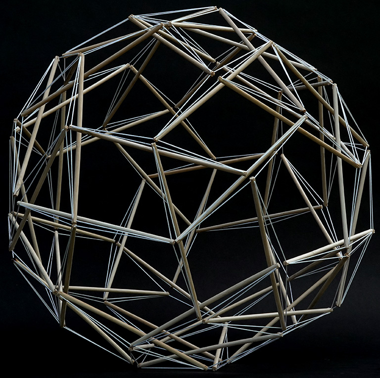 Model of the 60-strut tensegrity sphere.